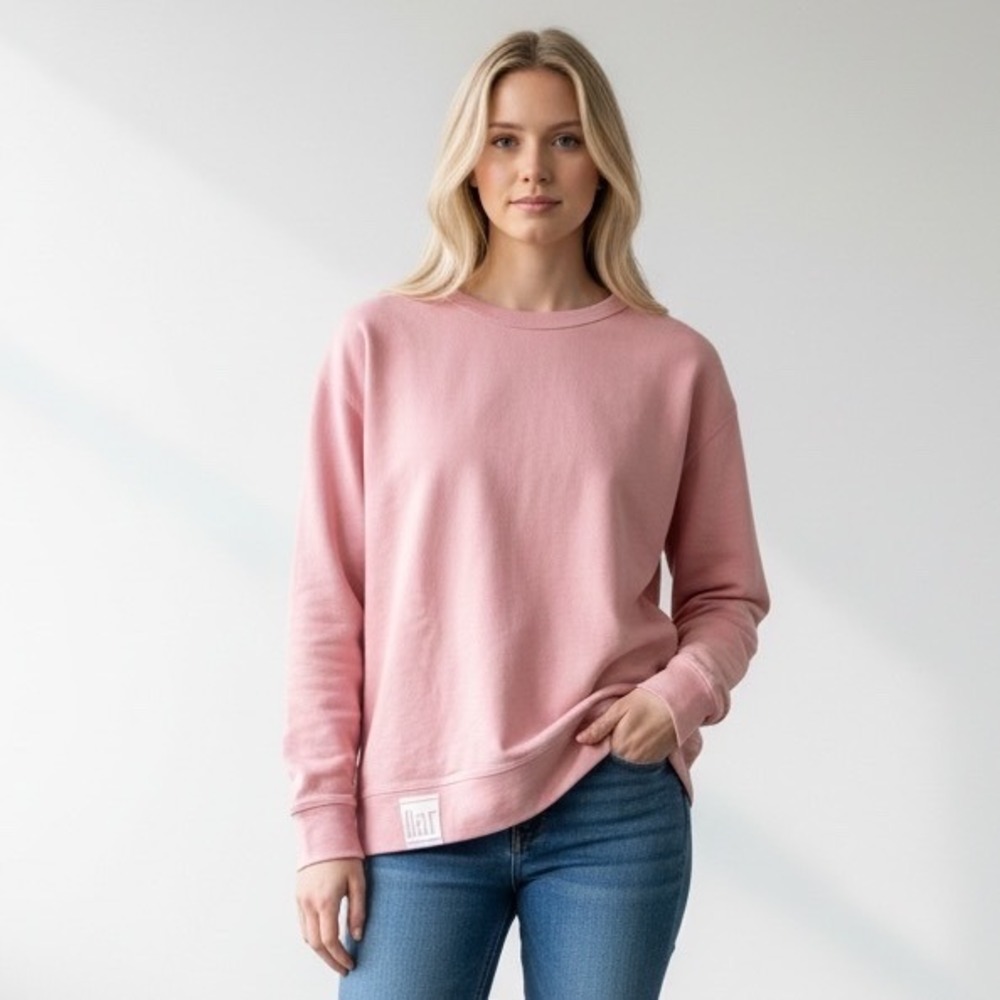Bar‎ Method Pink Open Back Sweatshirt Long Sleeve Athleisure Top Sz Small EUC